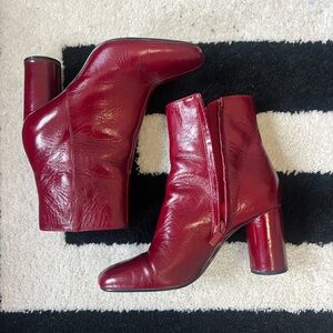 Leather ankle booties